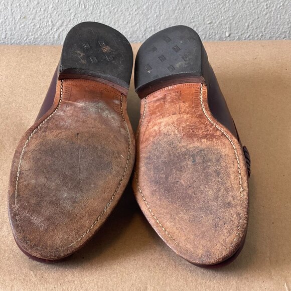 Bostonian Crown Windsor Mens Burgundy Leather‎ Loafers Size 9 - Picture 7 of 16